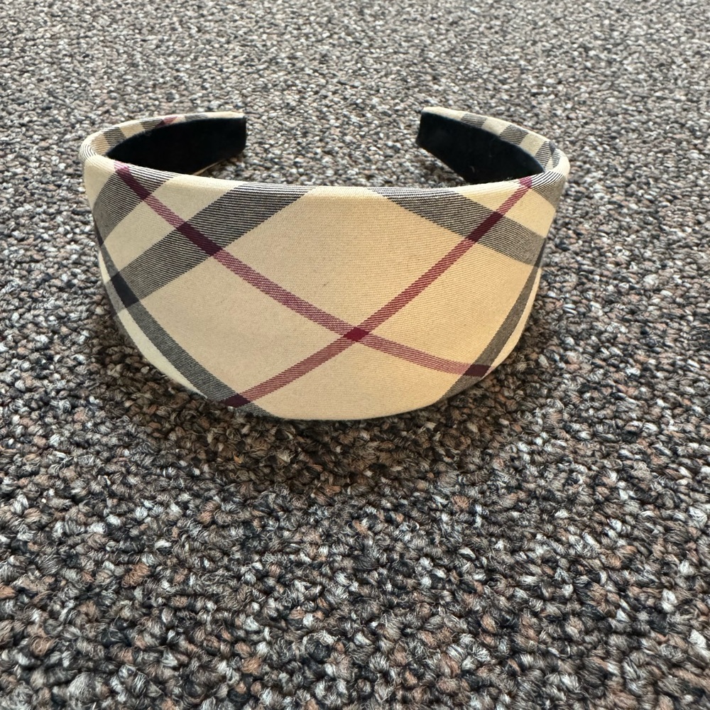 Burberry Beige and Black Plaid Headband